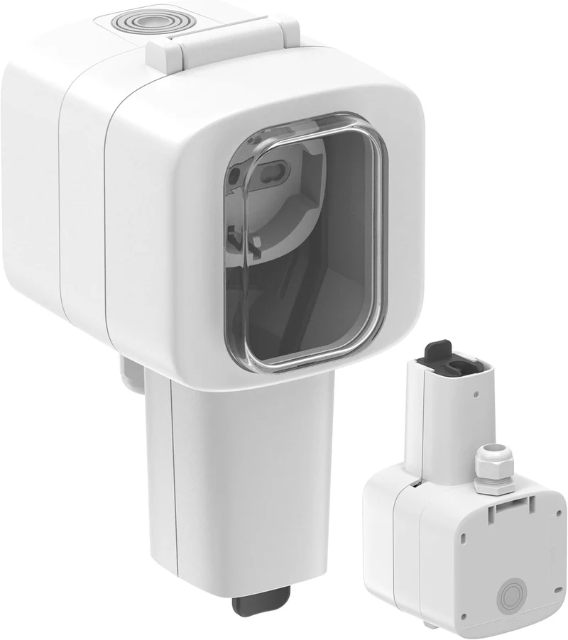 Presa Stagna Oblò da parete da esterno universale P40, Multipresa outdoor IP56, Bianco/ Grigio Scuro