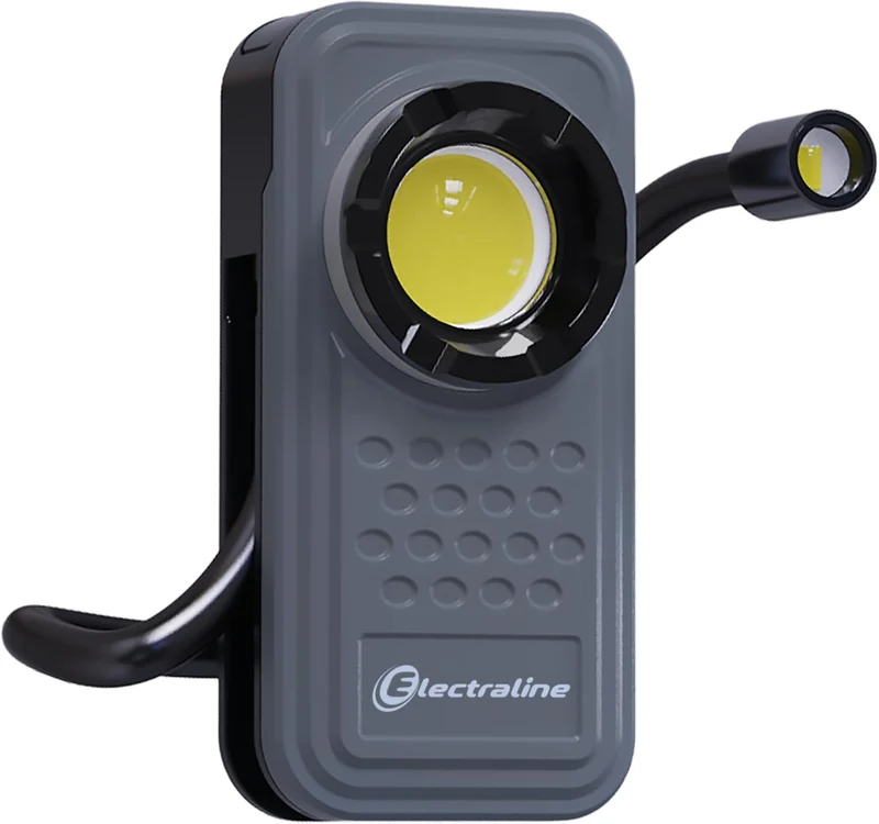 Lampada ispezione Led 60W, Braccio flessibile 600LM, Ricaricabile con cavo USB-C (incluso), IP65